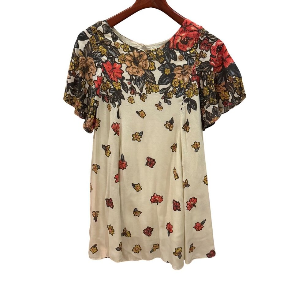 Kimchi Blue Floral Babydoll Dress – Size Small – Cream Multi